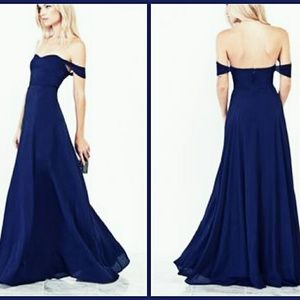 Reformation Constance Dress in Sapphire Blue Maxi
